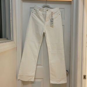 Zara wide leg white jeans size 10